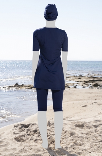 لباس سباحة طويل للحجاب 22801E-01 لون كحلي 22801E-01