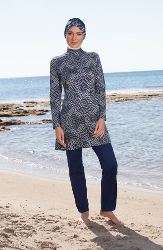 ملابس سباحة للحجاب 23903E-02 لون كحلي 23903E-02