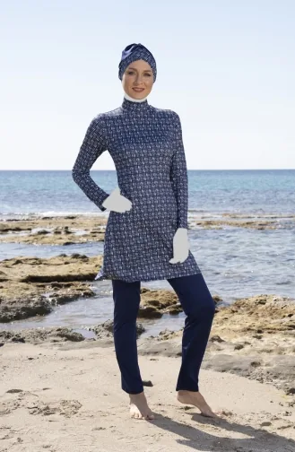 Hijab-badpak 23905E-02 Marineblauw 23905E-02