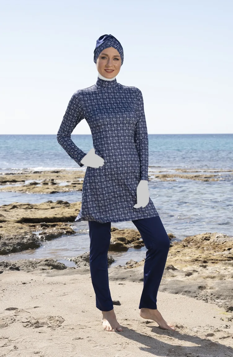 Hijab-badpak 23905E-02 Marineblauw 23905E-02
