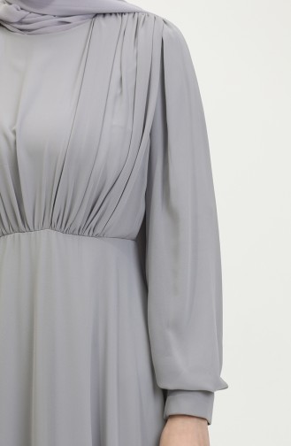 Robe De Soirée Plissée 5422A-01 Gris 5422A-01