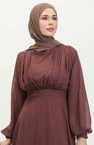 Robe De Soirée Plissée 5422A-02 Rose Poudré 5422A-02