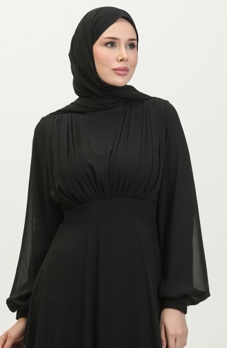 فستان سهرة مطوي 5422A-03 أسود 5422A-03