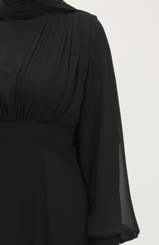 Robe De Soirée Plissée 5422A-03 Noir 5422A-03