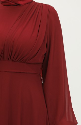 Robe De Soirée Plissée 5422A-04 Rouge Claret 5422A-04