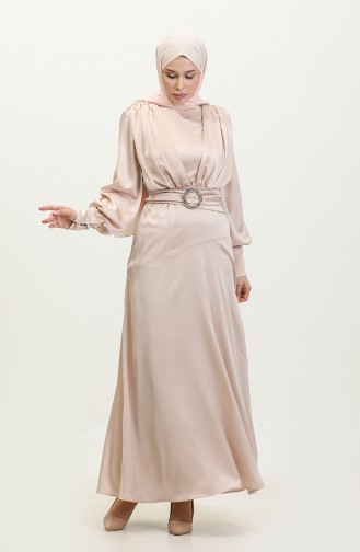 Mehrlagiges Abendkleid Aus Satin 6001-07 Stone 6001-07