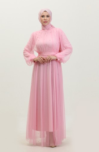 Abendkleid Aus Perlenbesetztem Tüll 6233-04 Rosa 6233-04