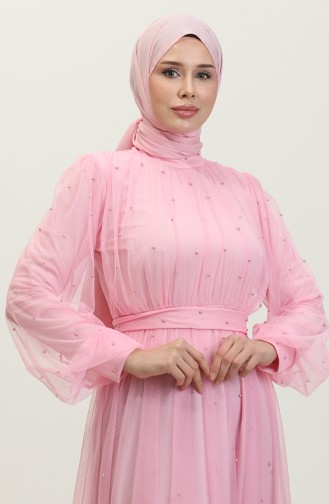 Abendkleid Aus Perlenbesetztem Tüll 6233-04 Rosa 6233-04