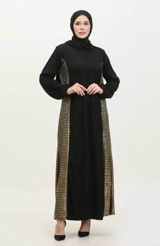 Neva Sequin Garnished Dress 0332-01 Black Gold 0332-01