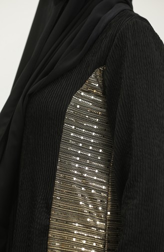 Neva Payet Garnili Elbise 0332-01 Siyah Gold