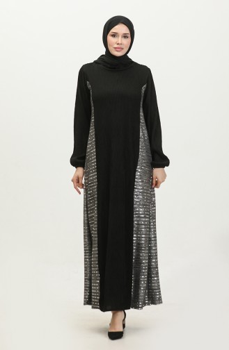 Neva Sequin Garnished Dress 0332-04 Black Gray 0332-04