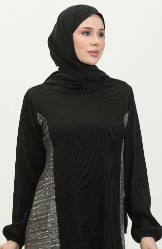 Neva Sequin Garnished Dress 0332-04 Black Gray 0332-04