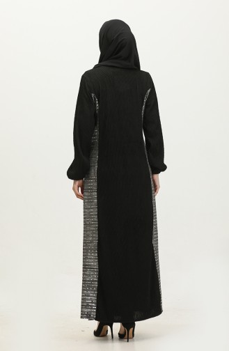 Neva Sequin Garnished Dress 0332-04 Black Gray 0332-04
