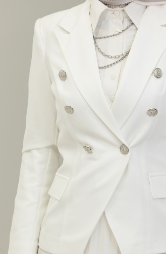 Blazer Ceket Beyaz C1002