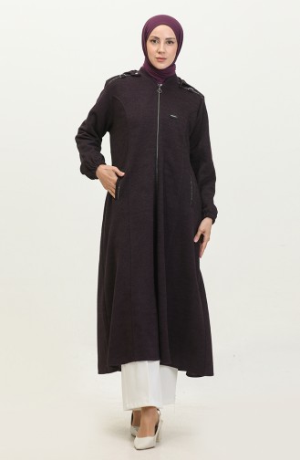 Women`s Large Size Hooded Winter Coat 5150 Plum 5150.Mürdüm