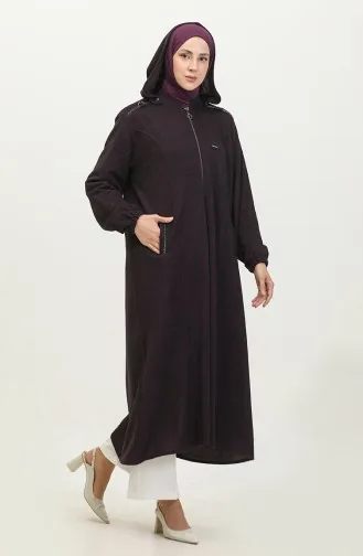 Grote Maat Winterjas Met Capuchon Dames 5150 Plum 5150.Mürdüm