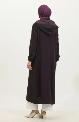 Grote Maat Winterjas Met Capuchon Dames 5150 Plum 5150.Mürdüm