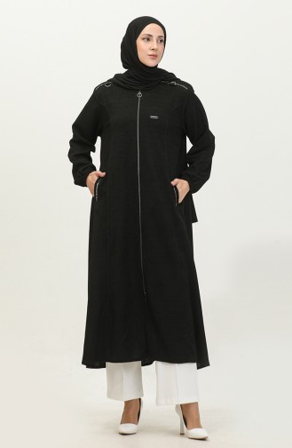 معطف شتوي بغطاء للرأس مقاس كبير للنساء 5150 أسود 5150.siyah