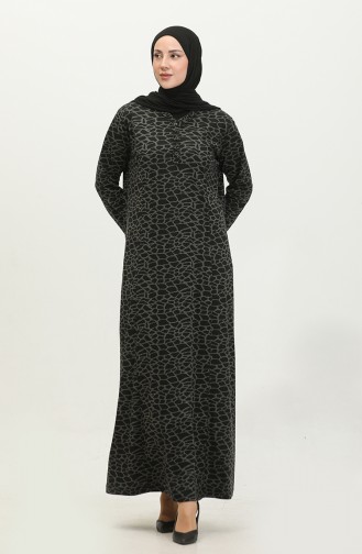Robe De Mère Hijab Grande Taille Pour Femmes Avec Col à Volants Ne Brûle Pas Ne Fait Pas Transpirer 4747 Noir 4747.siyah