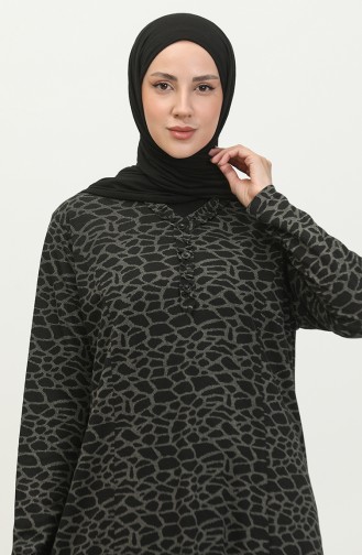 Robe De Mère Hijab Grande Taille Pour Femmes Avec Col à Volants Ne Brûle Pas Ne Fait Pas Transpirer 4747 Noir 4747.siyah
