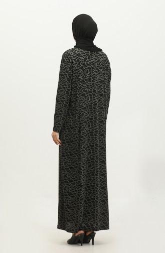 فستان أم حجاب نسائي مقاس كبير مع ياقة كشكش لا يحرق ولا يسبب التعرق 4747 أسود 4747.siyah