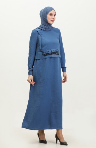 Robe Détaillée Imprimée Bleu 7770 848