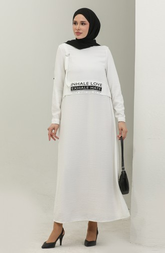 Robe Détaillée Imprimée Blanc 7770 849