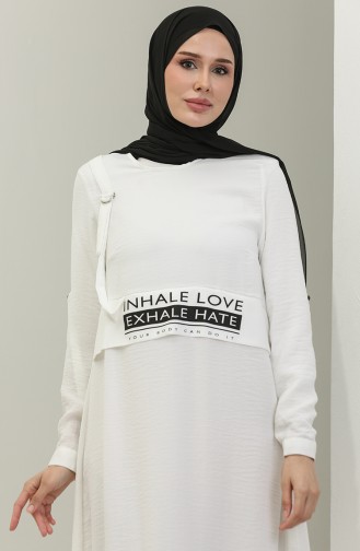 Print Detailed Dress White 7770 849