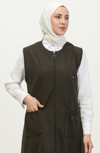 Große Damen-Langweste Ottoman Çelik Gestrickt 8403 Khaki 8403.Haki