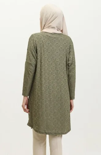 تونيك منقوش للمحجبات 8713A-01 أخضر 8713A-01