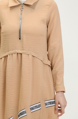 Tunika Mit Streifen Und Reißverschluss Beige T1582 901