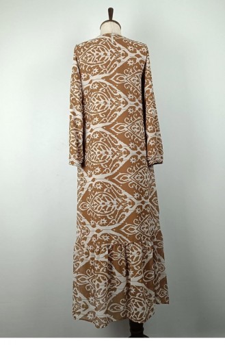 Plus Size Patterned Dress Mink 7820 1145