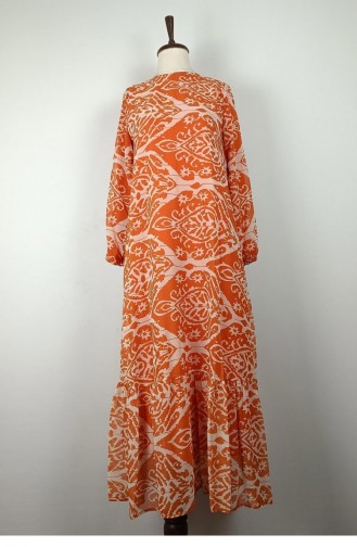 Robe à Motifs Grande Taille Orange 7820 1148