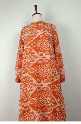 Robe à Motifs Grande Taille Orange 7820 1148