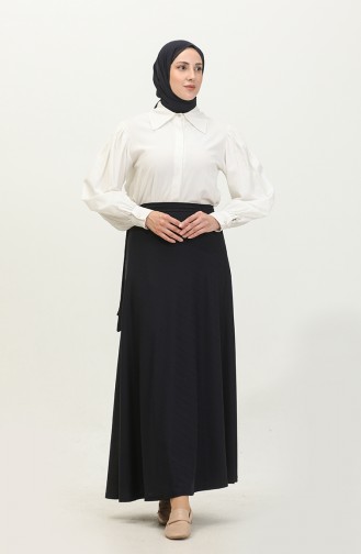 Belden Bağlamalı Mevlana Namaz Eteği 1046-03 Lacivert