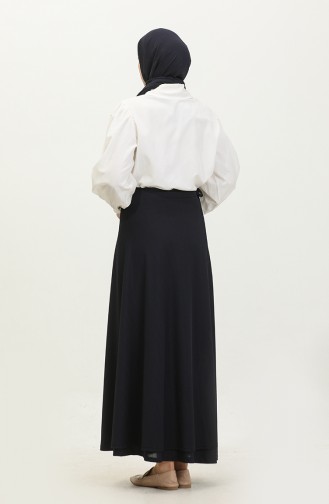 Waist Tie Mevlana Prayer Skirt 1046-03 Navy Blue 1046-03