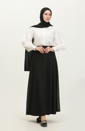Taillengebundener Mevlana-Gebetsrock 1046-04 Schwarz 1046-04