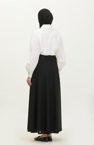 Taillengebundener Mevlana-Gebetsrock 1046-04 Schwarz 1046-04