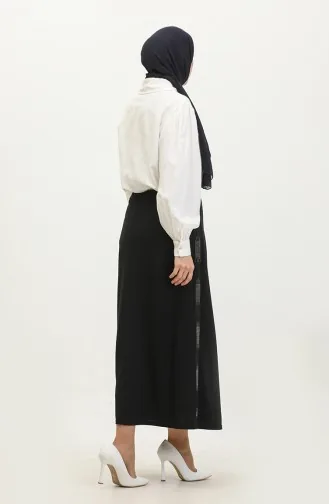 Women`s Large Size Ottoman Steel Lined Seasonal Pencil Skirt Knitted Fabric 8438 Navy Blue 8438.Lacivert