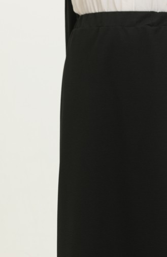 Women`s Large Size Ottoman Steel Lined Seasonal Pencil Skirt Knitted Fabric 8438 Black 8438.siyah