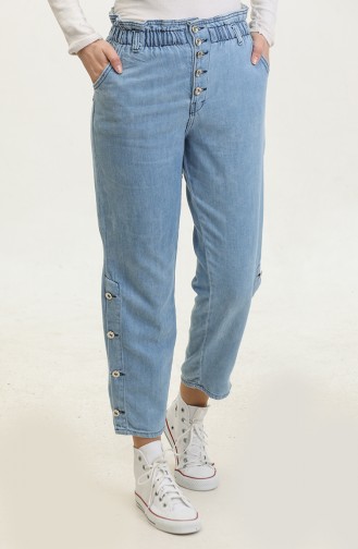 Geknöpfte Mom-Jeans 3100131-01 Hellblau 3100131-01