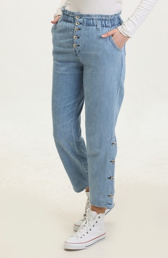 Geknöpfte Mom-Jeans 3100131-01 Hellblau 3100131-01