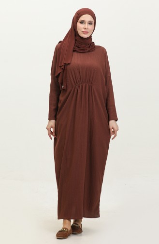 Shirred Comfortable Cut Crape Long Dress 8715-05 Dusty Rose 8715-05