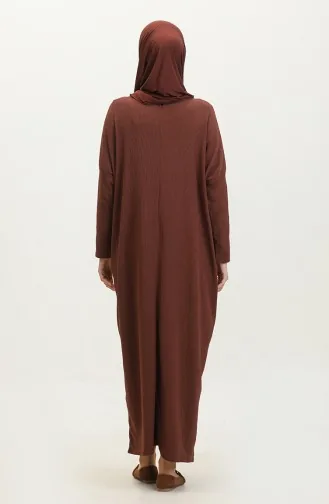 Robe Longue Froissée Coupe Confortable 8715-05 Rose Poudré 8715-05