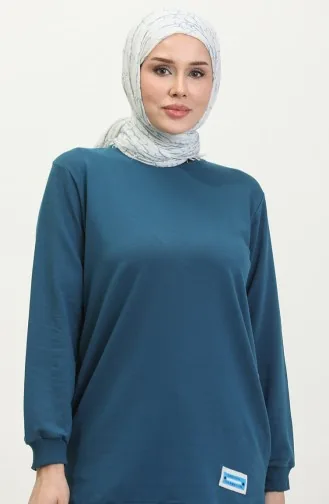 Two Thread Combed Cotton Tunic 280128-06 İndigo 280128-06