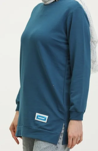 Two Thread Combed Cotton Tunic 280128-06 İndigo 280128-06