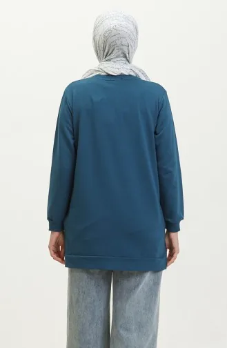 Two Thread Combed Cotton Tunic 280128-06 İndigo 280128-06