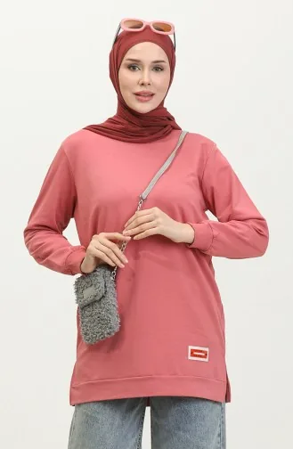 Two Thread Combed Cotton Tunic 280128-09 Dried Rose 280128-09