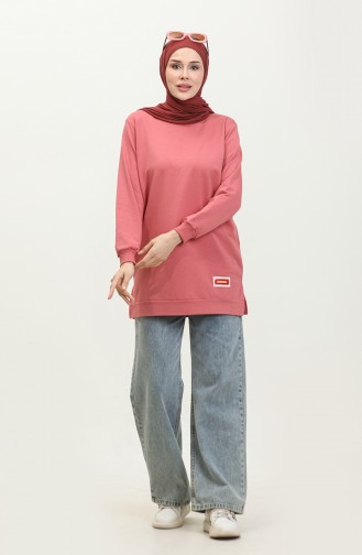 Two Thread Combed Cotton Tunic 280128-09 Dried Rose 280128-09