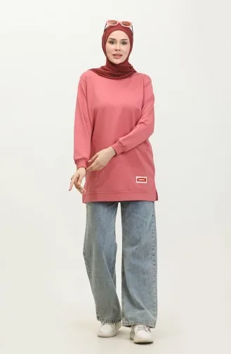Two Thread Combed Cotton Tunic 280128-09 Dried Rose 280128-09